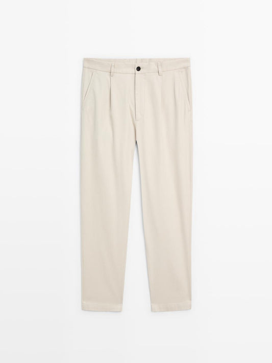 100% cotton relaxed fit trousers
