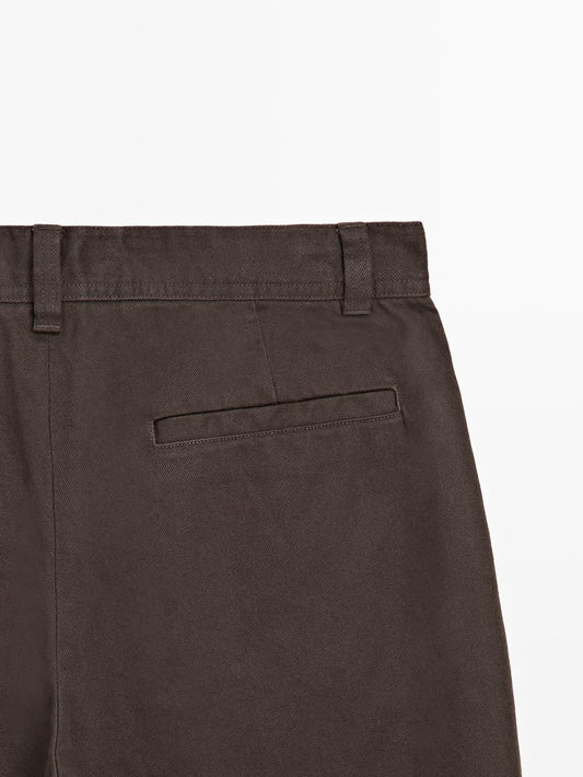 100% cotton wide-leg trousers