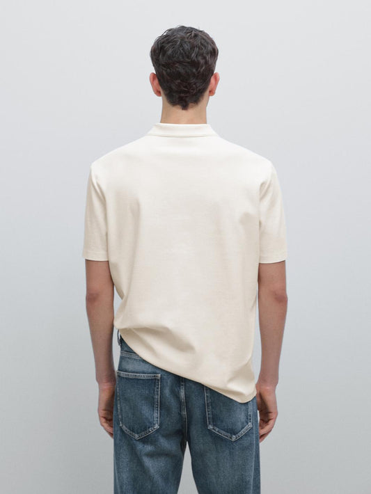 100% cotton textured knit polo shirt