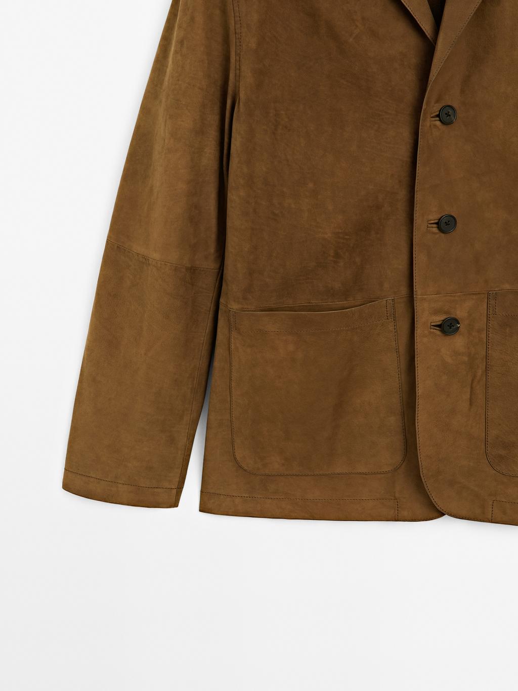 100% nubuck leather blazer