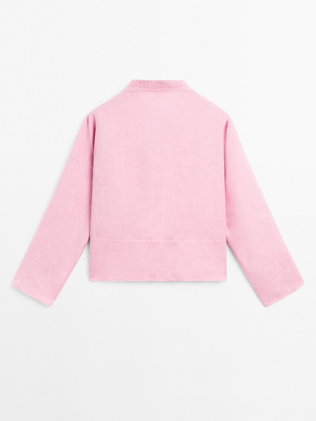 100% linen long sleeve shirt