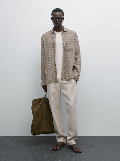 100% linen jogger fit trousers