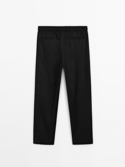 100% linen jogger fit trousers