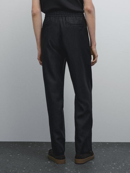 100% linen jogger fit trousers