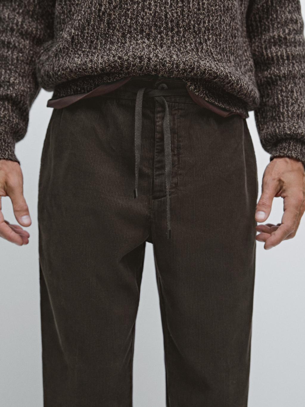Corduroy jogger fit trousers