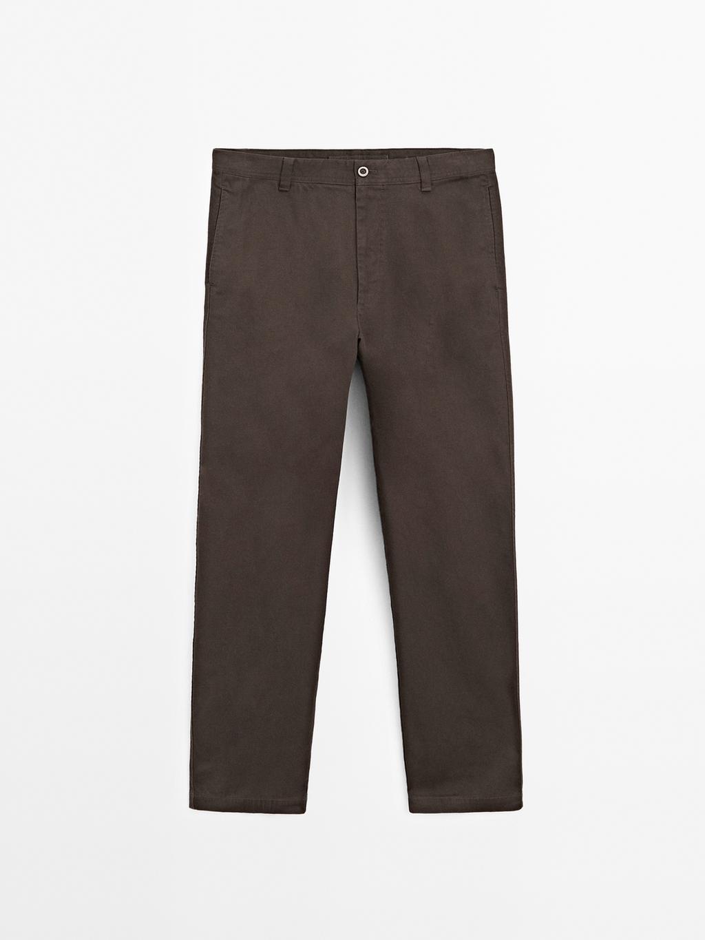 100% cotton wide-leg trousers