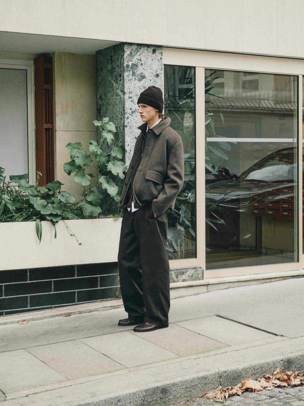 100% cotton wide-leg trousers