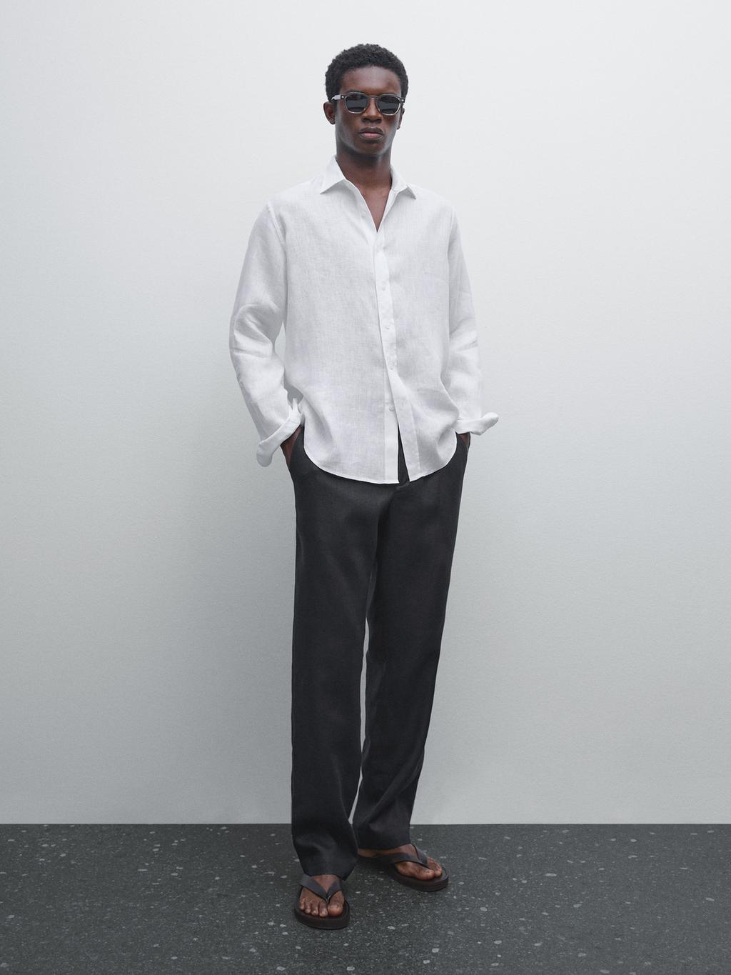 100% linen regular fit shirt