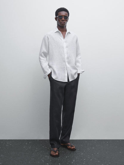 100% linen regular fit shirt