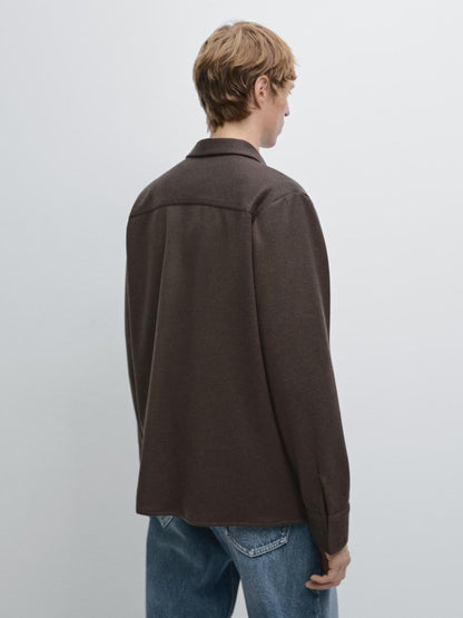 Snap-button overshirt with pocket detail