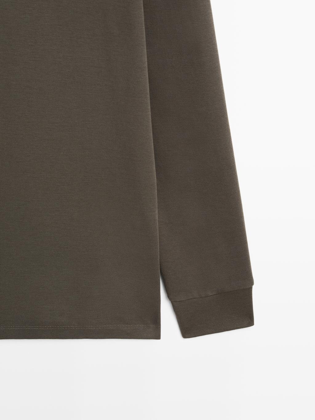 Zipped high neck polo shirt