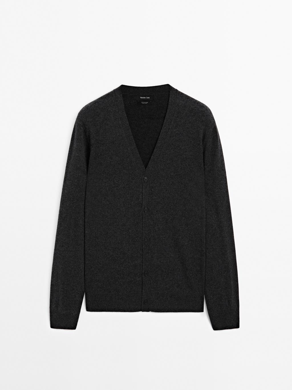 100% cashmere V-neck cardigan