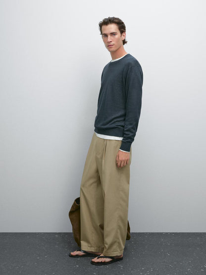 100% linen knit sweater