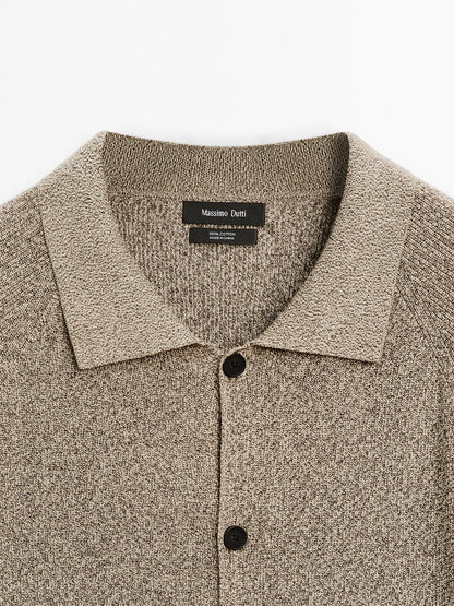 100% cotton mouline knit cardigan