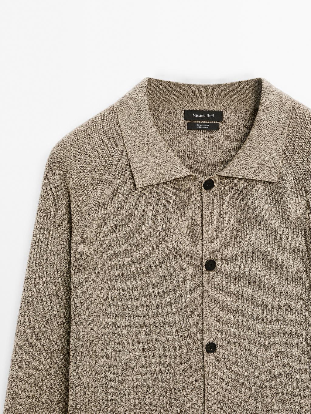 100% cotton mouline knit cardigan