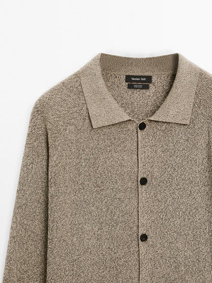 100% cotton mouline knit cardigan