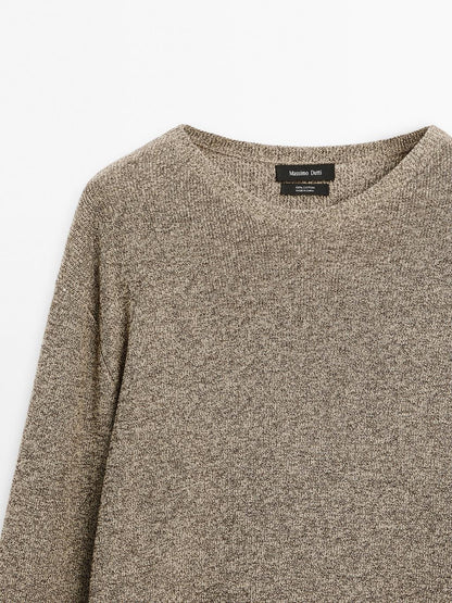 100% cotton mouline knit sweater