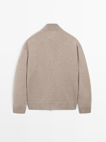 Bomber-style knit cardigan