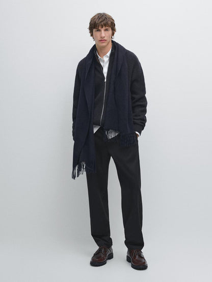 Cardigan with zip pockets and contrast detail