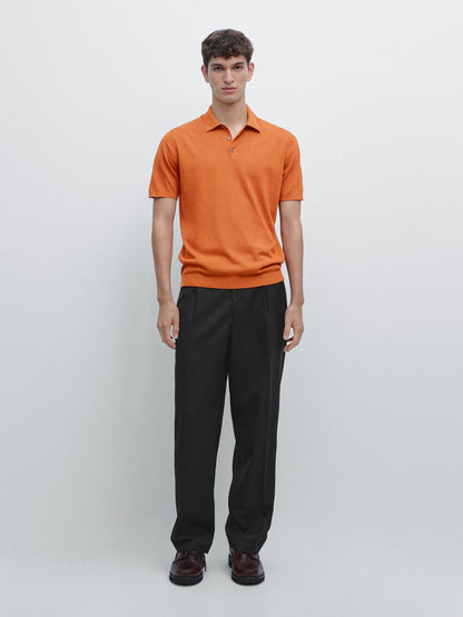 100% cotton knit short sleeve polo shirt