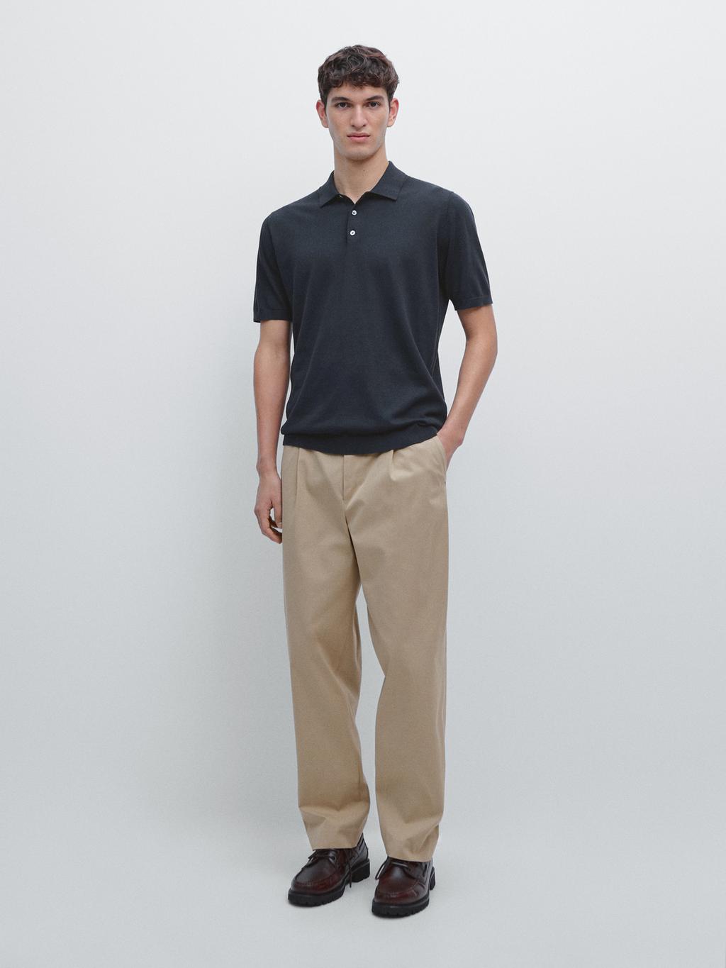 100% cotton knit short sleeve polo shirt