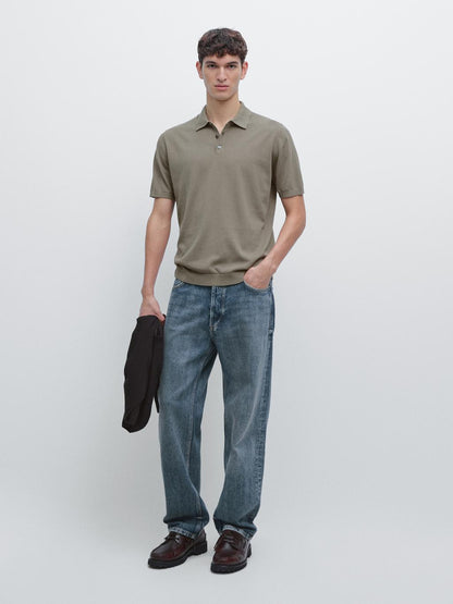 100% cotton knit short sleeve polo shirt