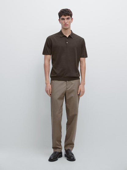 100% cotton knit short sleeve polo shirt