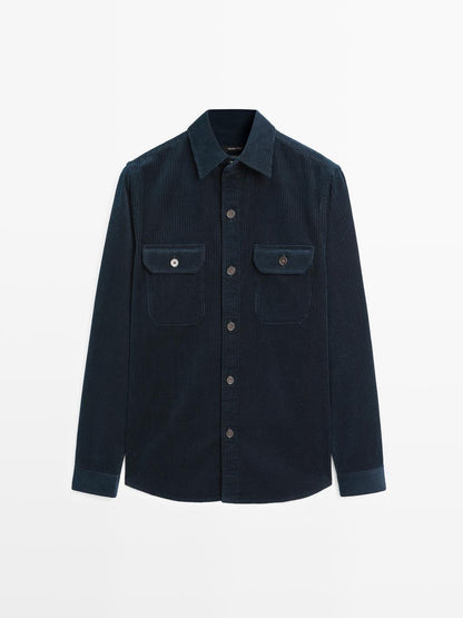 Corduroy overshirt with pockets