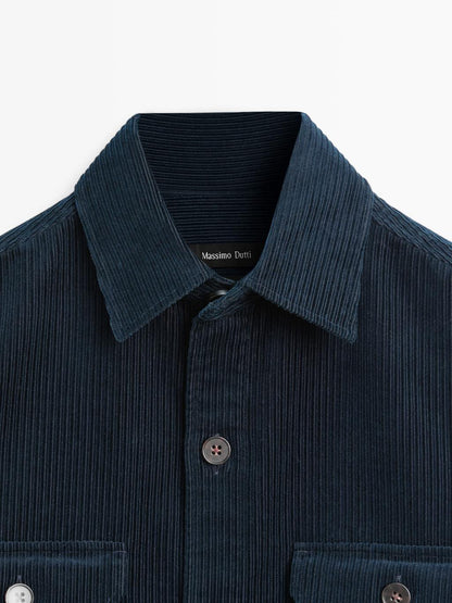 Corduroy overshirt with pockets