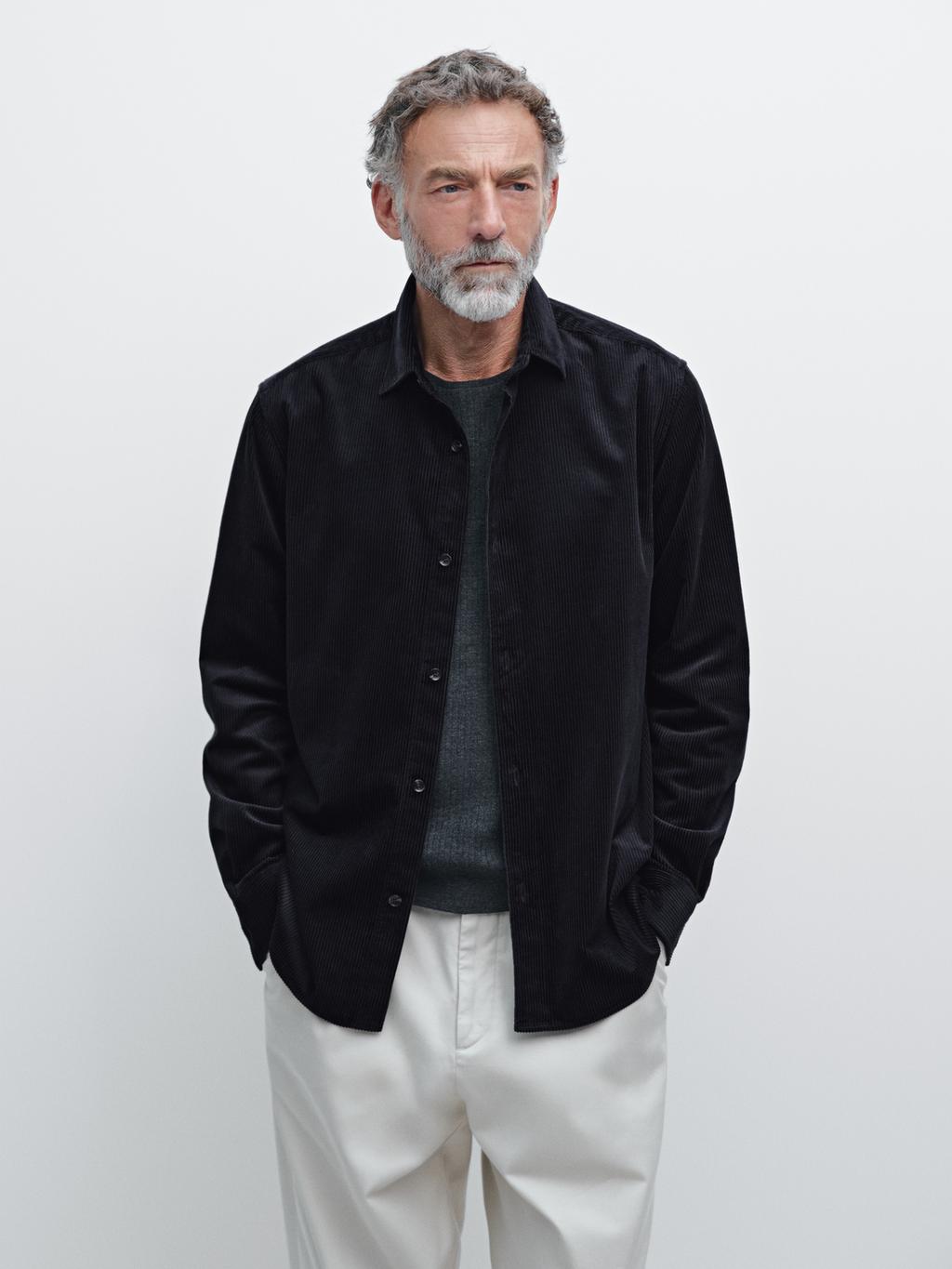 Regular fit corduroy overshirt