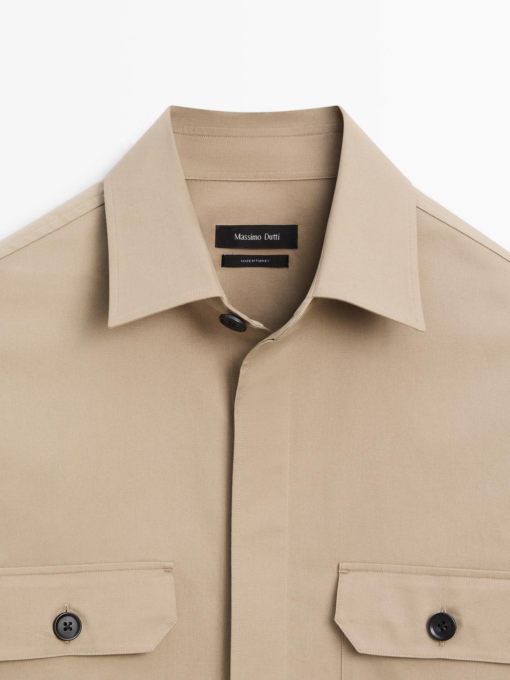 Cotton blend overshirt with pockets