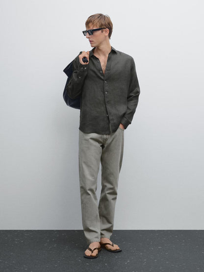 100% linen regular fit shirt