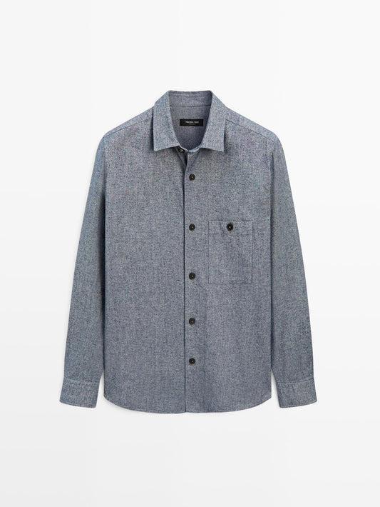 Melange overshirt with pocket