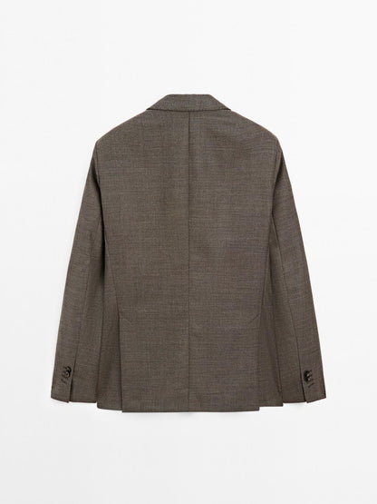 100% wool textured blazer