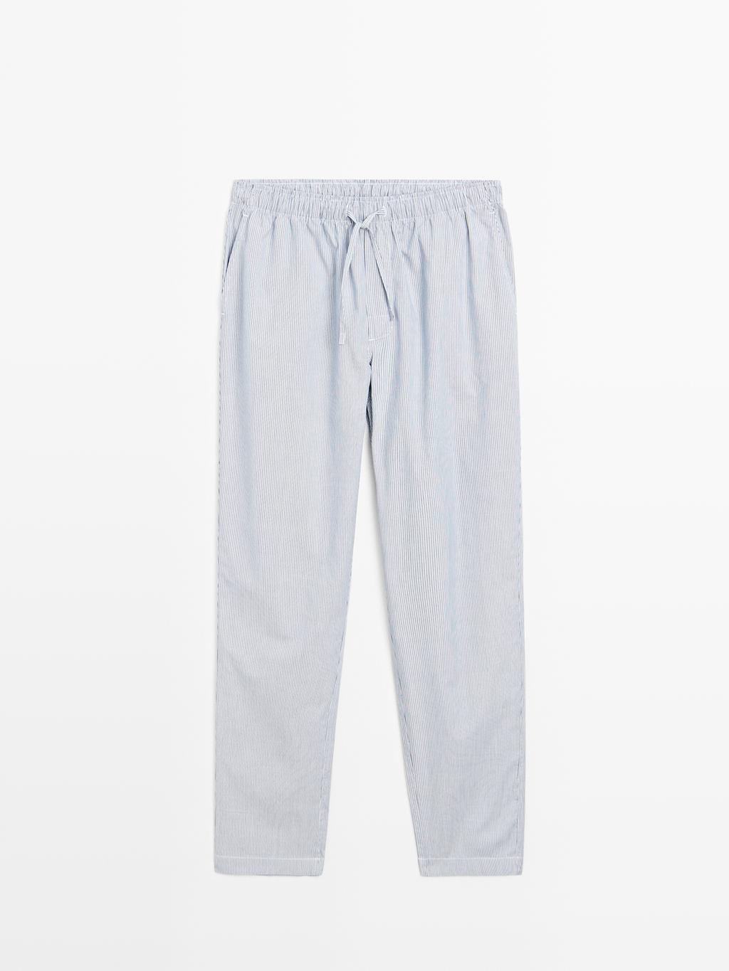 100% cotton striped pyjamas with long sleeve T-shirt