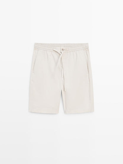 100% cotton jogger fit Bermuda shorts