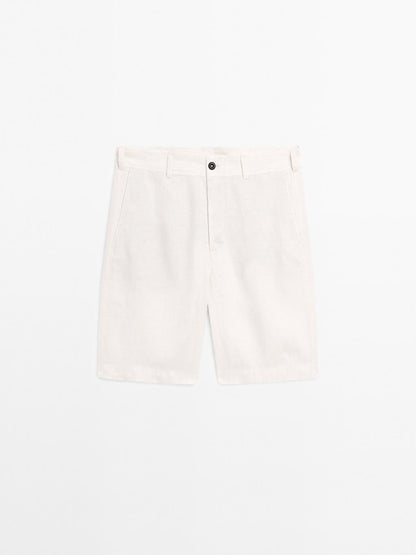 100% linen Bermuda shorts