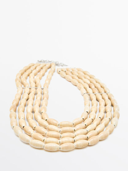 Ceramic bib necklace