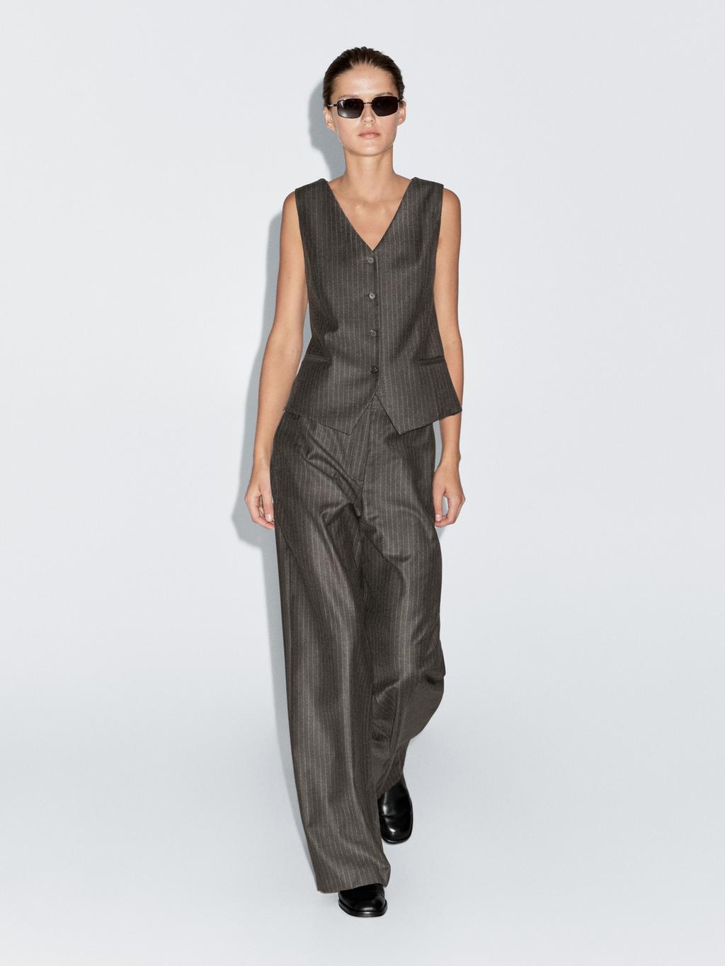 100% wool pinstripe trousers