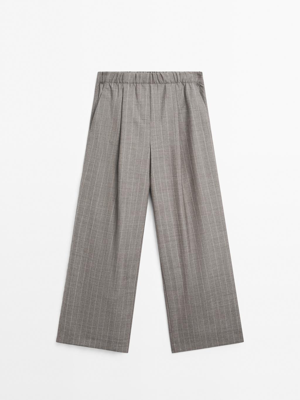 100% wool pinstripe trousers