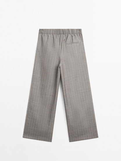 100% wool pinstripe trousers