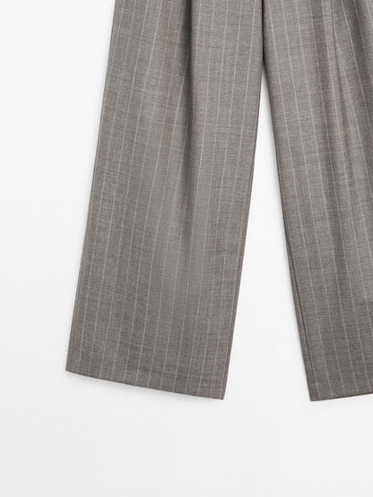 100% wool pinstripe trousers