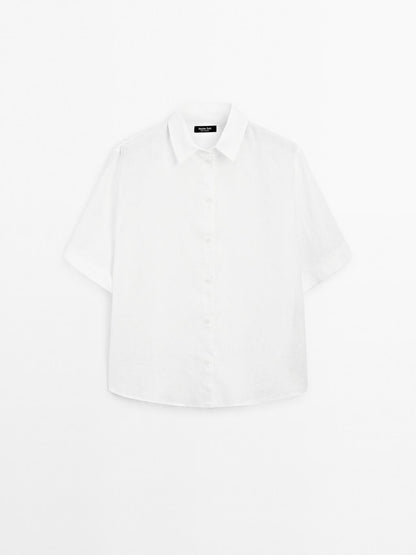 100% linen short sleeve shirt