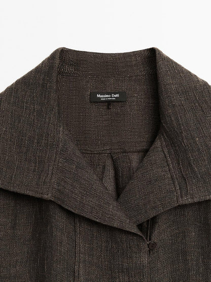 100% linen blouse with chest detail