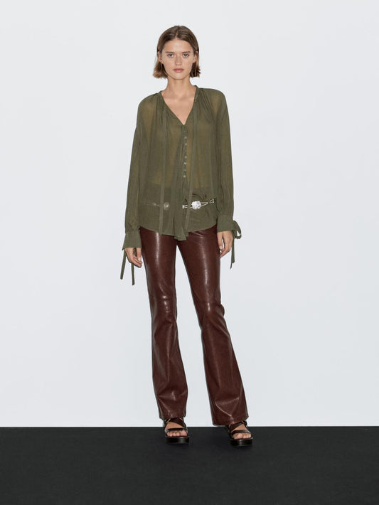 Cape blouse with ties