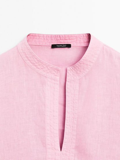 100% linen long sleeve shirt