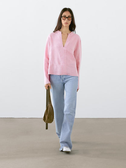 100% linen long sleeve shirt