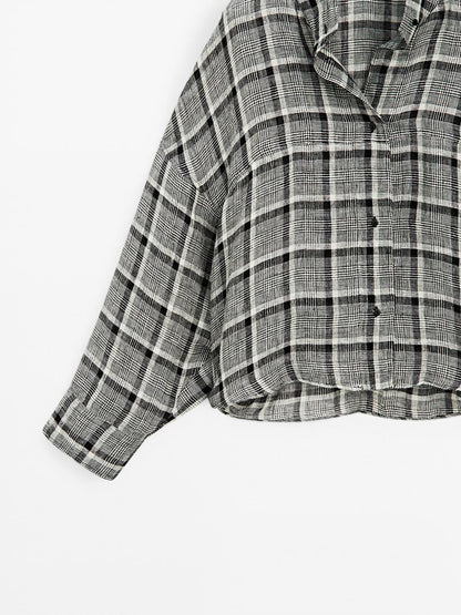 100% linen check shirt