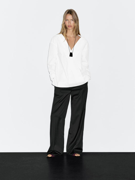 100% cotton surplice blouse