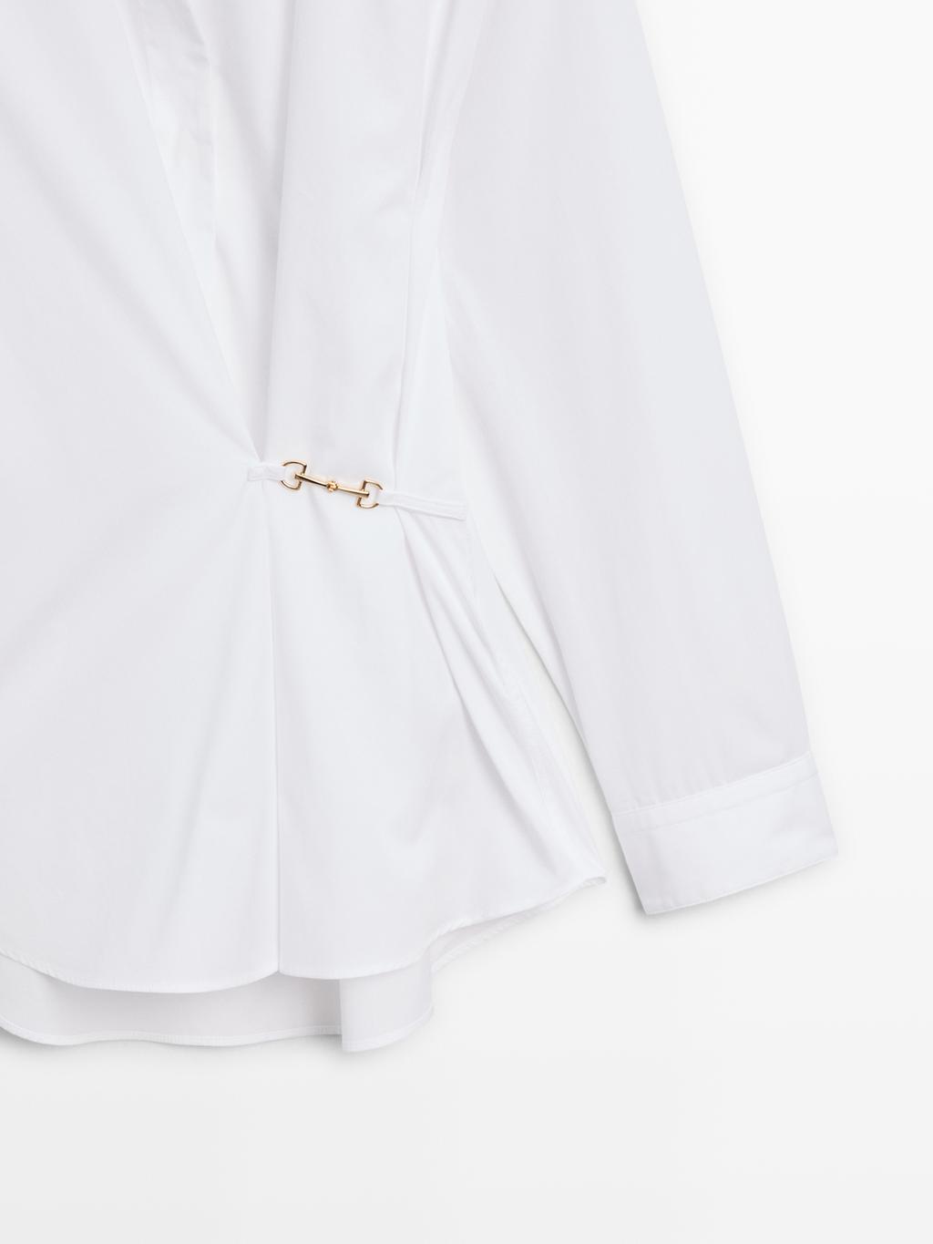 100% cotton poplin shirt with metallic detail